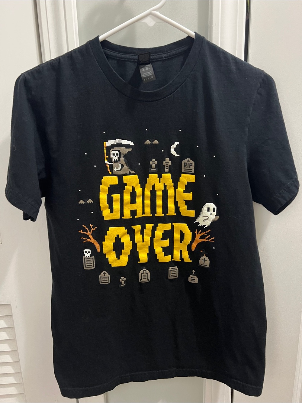 Women's Wicked Clothes Size S Game Over Short Sleeve Tee - Black